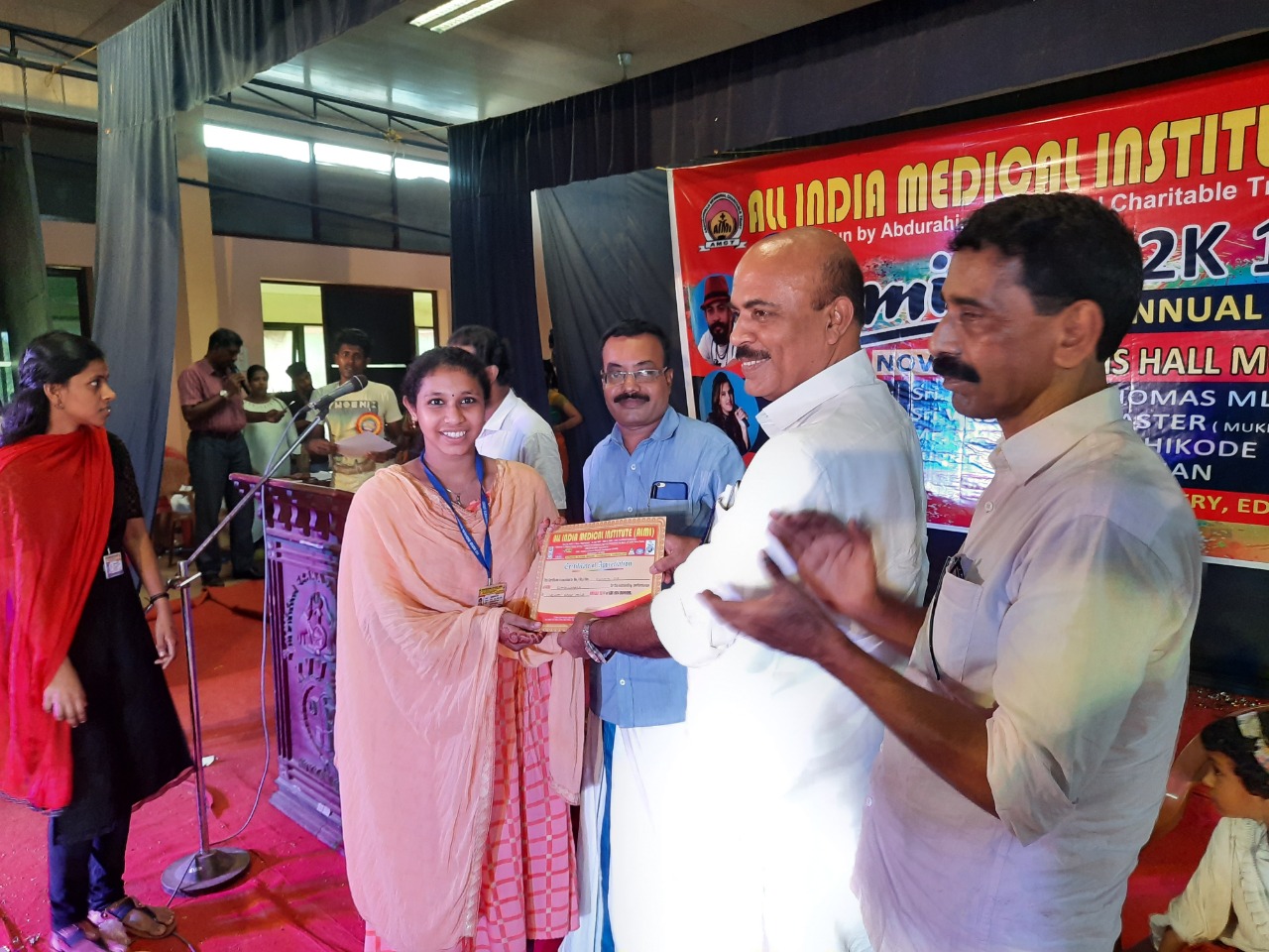 CK Kasim Giving Arts Program Winners Certificate  - All India Medical Institute (AIMI)
